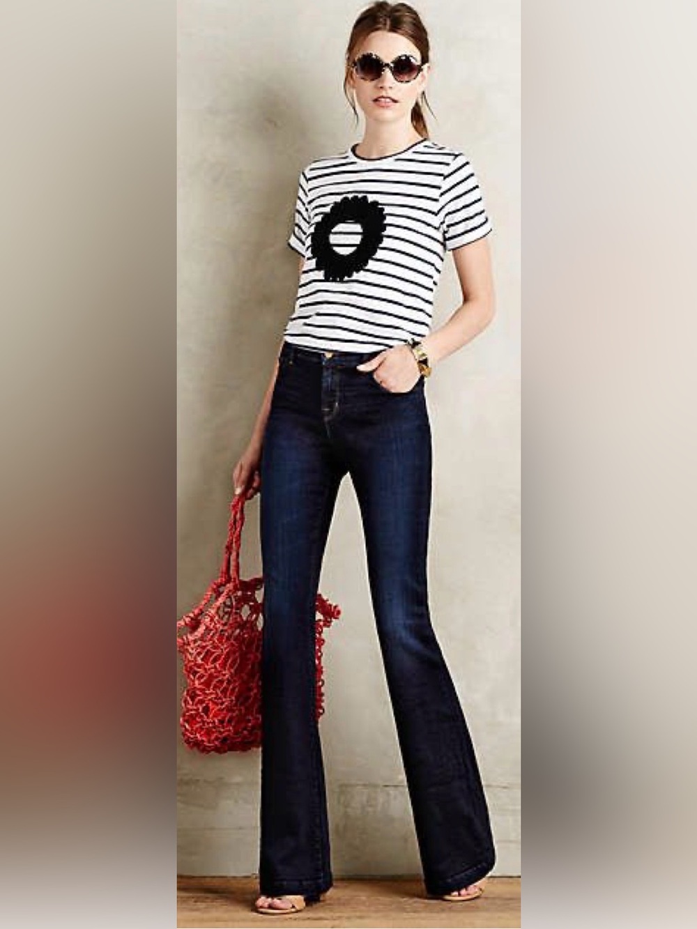 J Brand Maria Flare Dark Wash Maria High Rise Bell Bottom Jeans Size 29